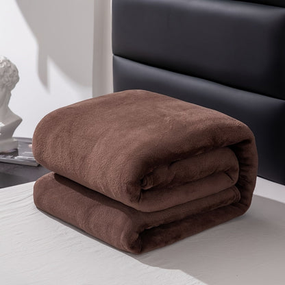 Soft Gray Plush Throw Blanket