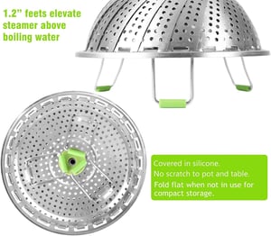Compact Folding Metal Steamer Basket