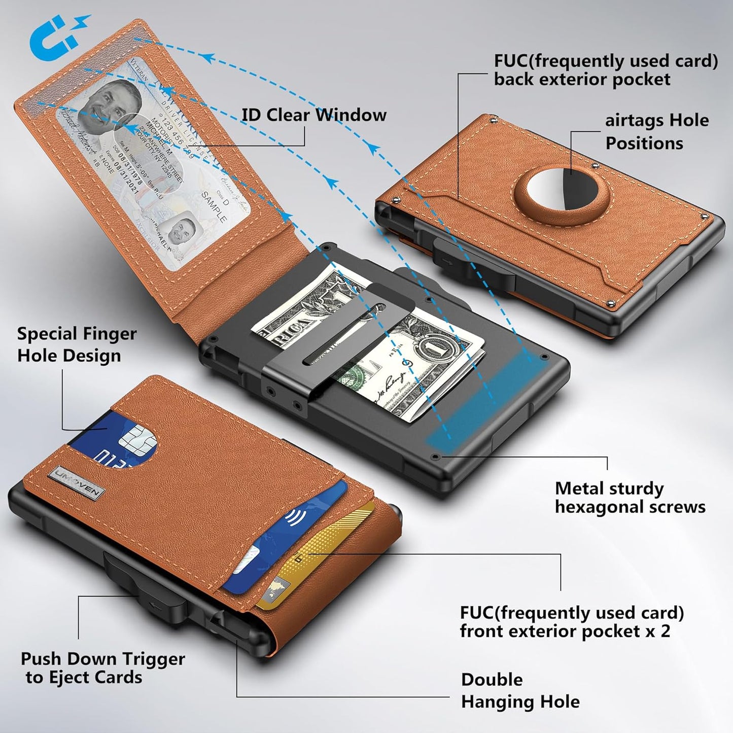 Men's Slim Leather RFID Wallet with Card Holder