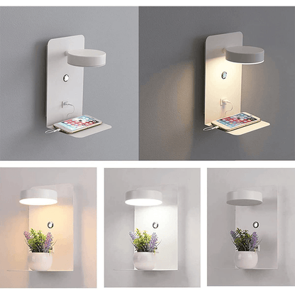 Flexible Table Lamp with USB Charger and Storage