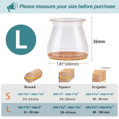 Fesara | Transparent Furniture Leg Protectors with Felt Bottoms