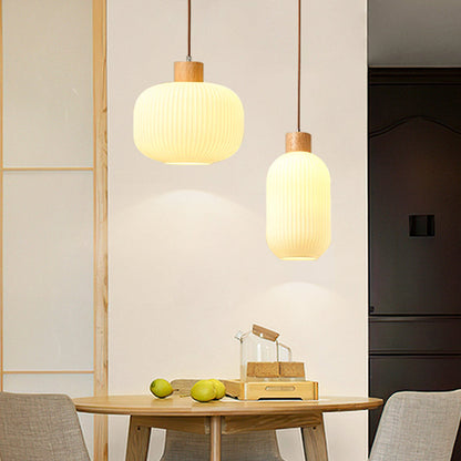 Rustic Wooden Glass Hanging Light
