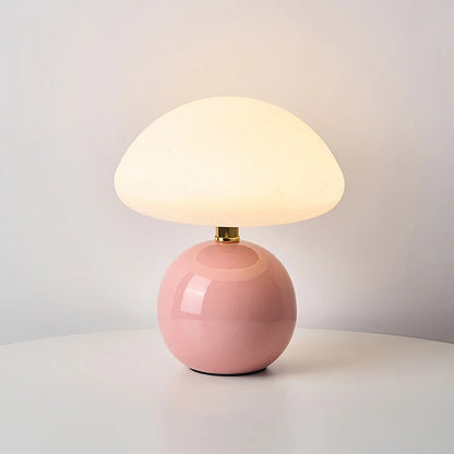 Rustic Mushroom Table Lamp - Warm Cream Bedroom Light