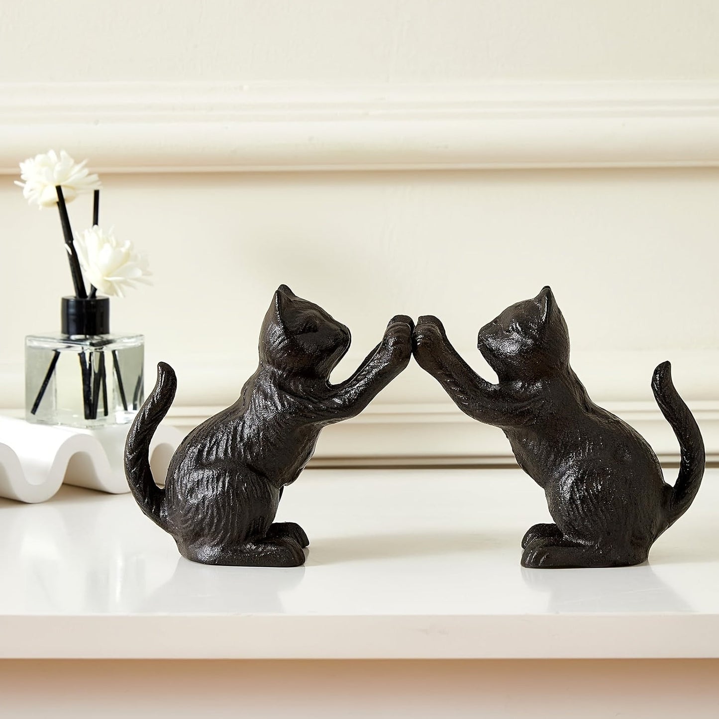 Rustic Cast Iron Bookends with Traditional Style