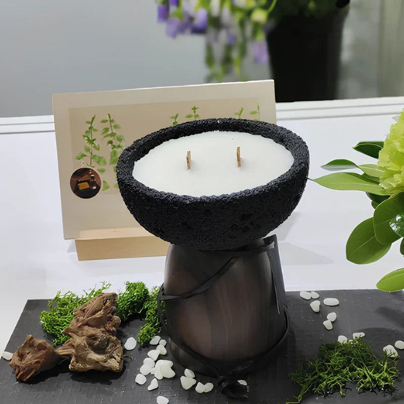 Warm Glow Metal Candle Stand