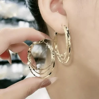 Stacked Circle Drop Earrings
