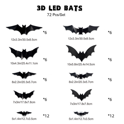 Spooky 3D Bat LED Wall Lamp