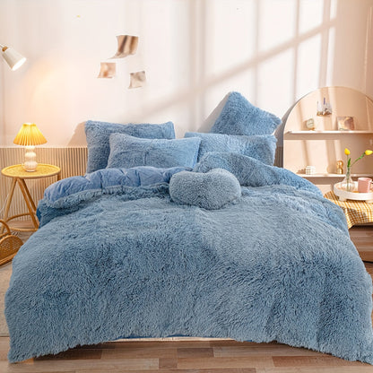 Cozy Fesara Plush Duvet Cover Set with Zipper