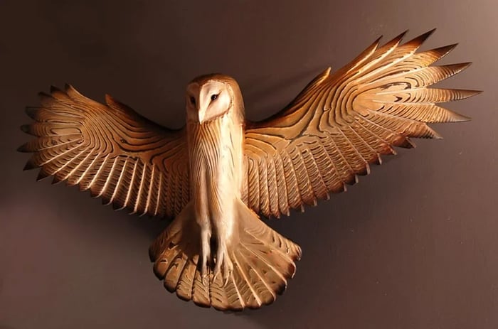 Rustic Wooden Owl Wall Art Decoration