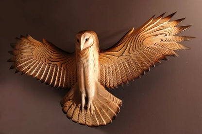 Rustic Wooden Owl Wall Art Decoration