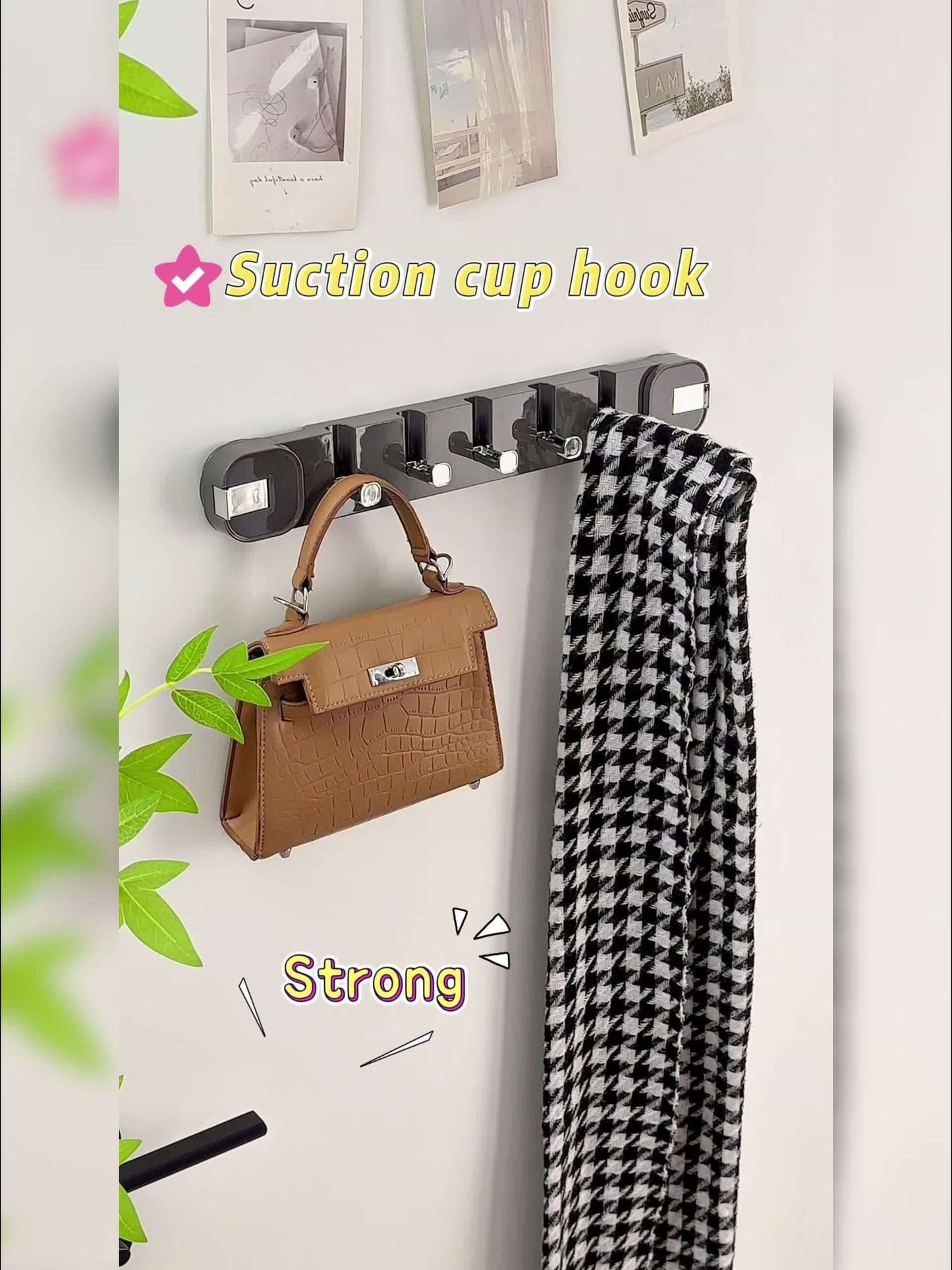 Easy Install Wall Mount 5 Hook Storage Rack