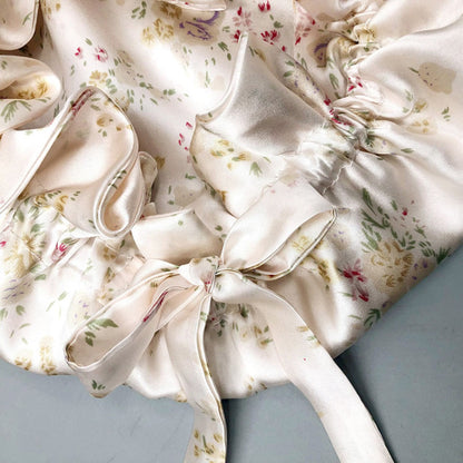 Soft Silk Sleep Cap with Satin Ribbon