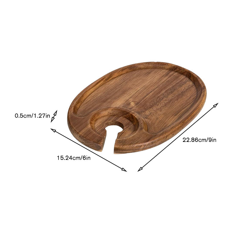 Stylish Snack Plate with Wine Glass Holder