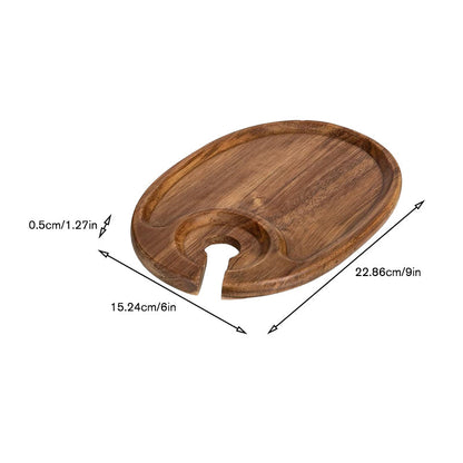 Stylish Snack Plate with Wine Glass Holder