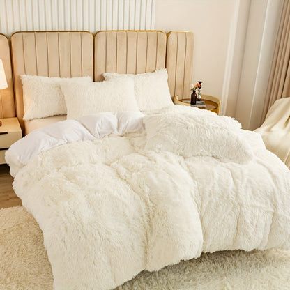Cozy Fesara Plush Duvet Cover Set with Zipper