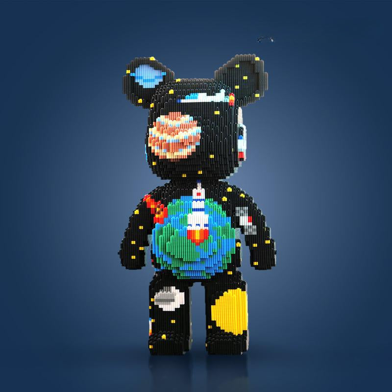 Colorful Building Block Bear Toys - Fun DIY Display Figures