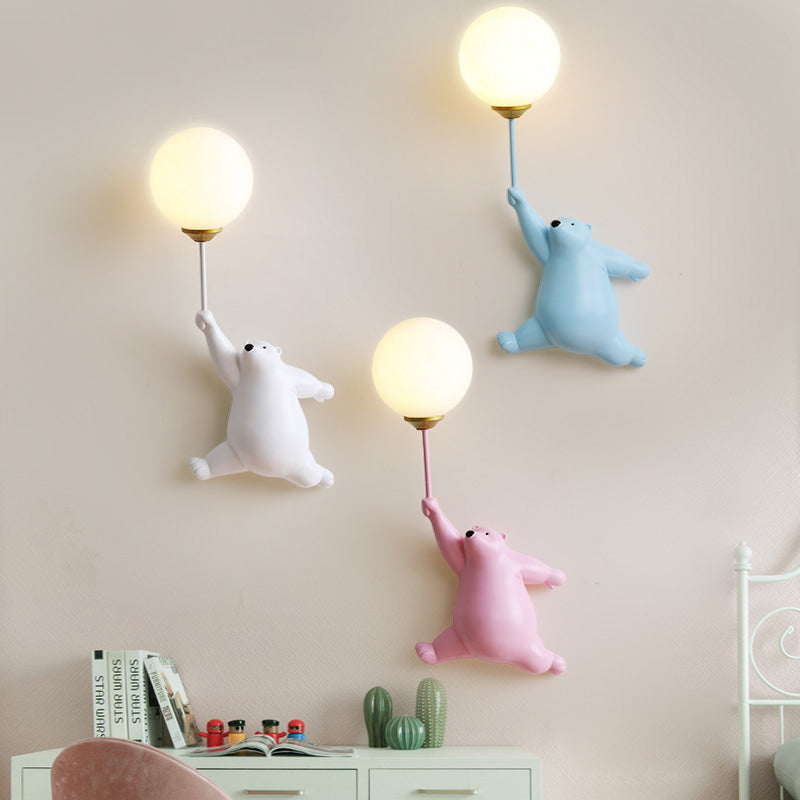 Colorful Kids LED Wall Light in Clear Plastic