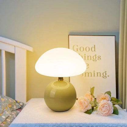 Simple Vintage Fungi Desk Lamp Soft Dimmable Glow
