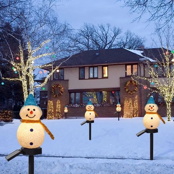 Outdoor Solar Snowman Garden Light