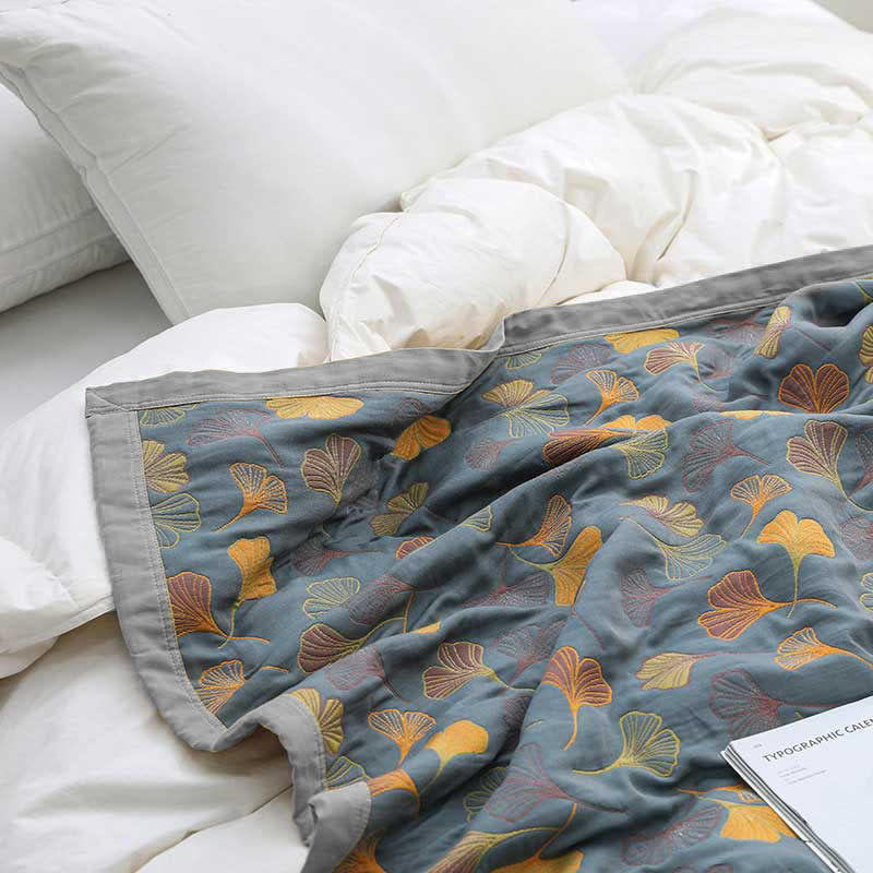 Green Leaf Pattern Cotton Bedding Set