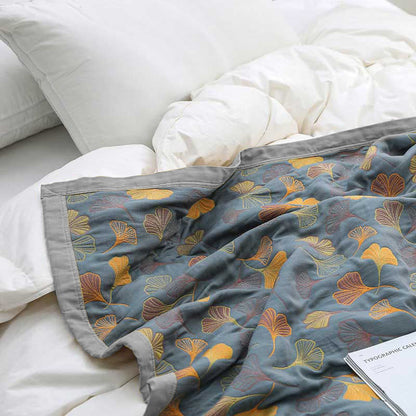 Green Leaf Pattern Cotton Bedding Set