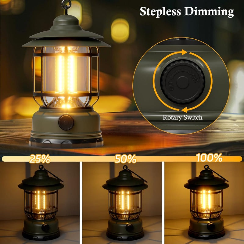 Portable Vintage LED Outdoor Lantern - Fesara