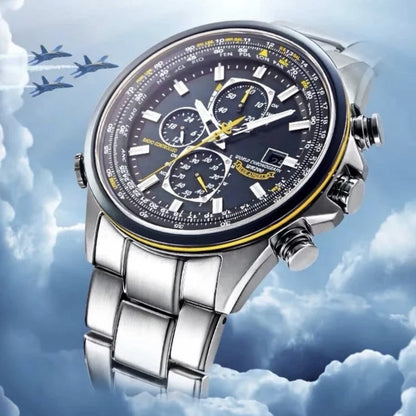Precision Pilot Watch with Global Time and Radio Sync - Fesara