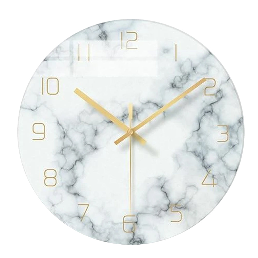 Modern White Marble Wall Clock