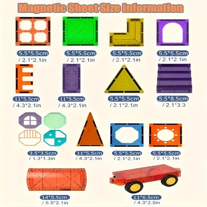 Magnetic Building Blocks Set - 69 Piece Fun Construction Toy