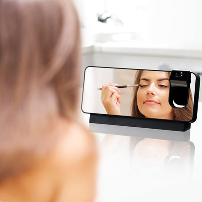 Compact LED Mirror Alarm Clock with Dual Alarms