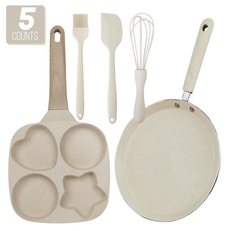 Fesara 4-Cup Easy Release Star Shaped Egg Pan