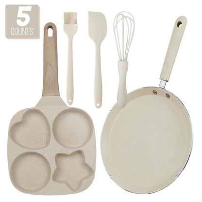 Fesara 4-Cup Easy Release Star Shaped Egg Pan