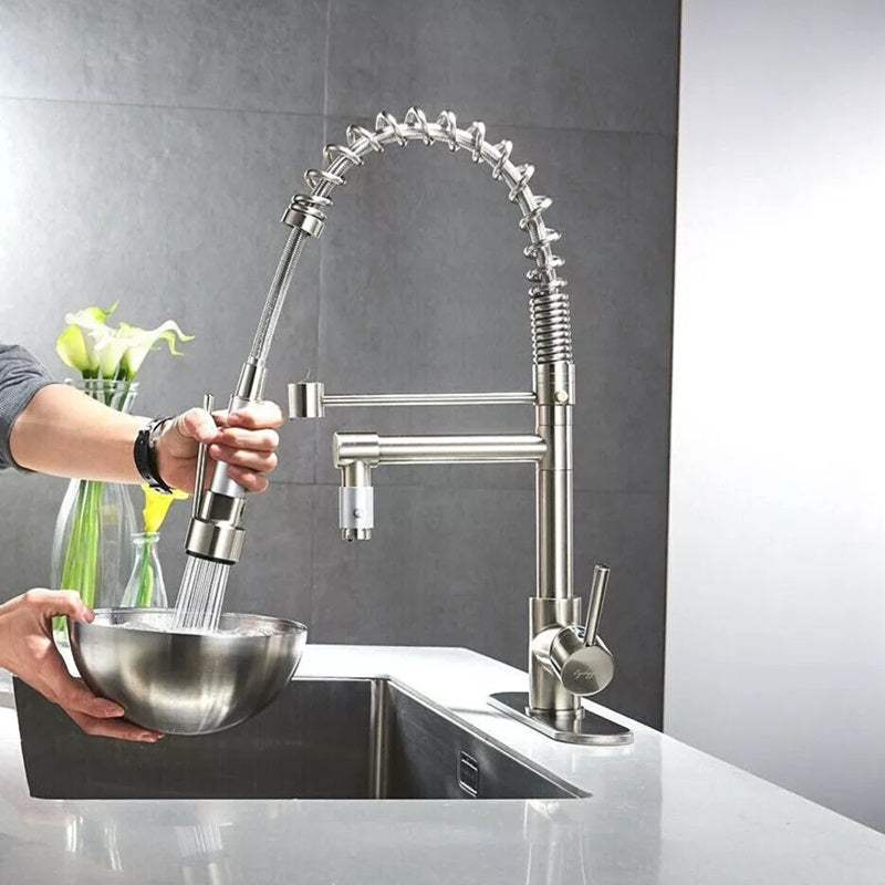 Modern 360° Rotating Kitchen Faucet with Pull Down Sprayer