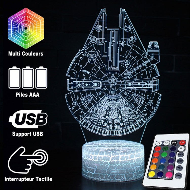 Galaxy 3D Star Wars Millennium Falcon Desk Lamp