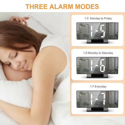 Large LED Digital Alarm Clock with USB Charging