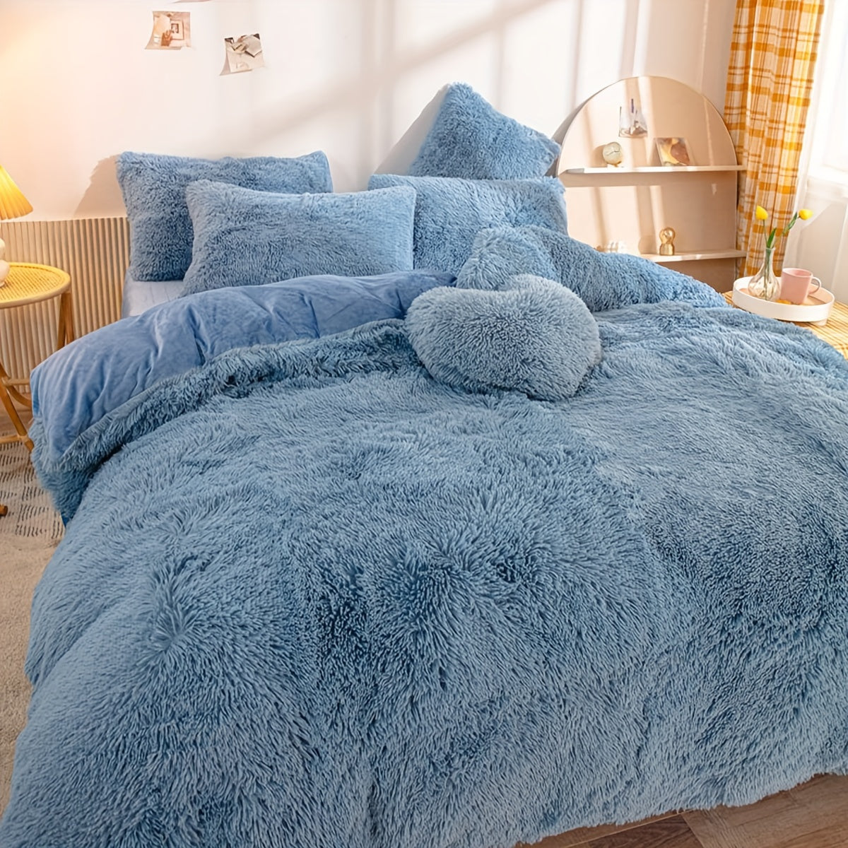 Soft Plush Velvet Duvet Cover Set for Cozy Bedding