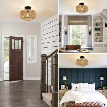 Rustic Wooden Ceiling Lamp