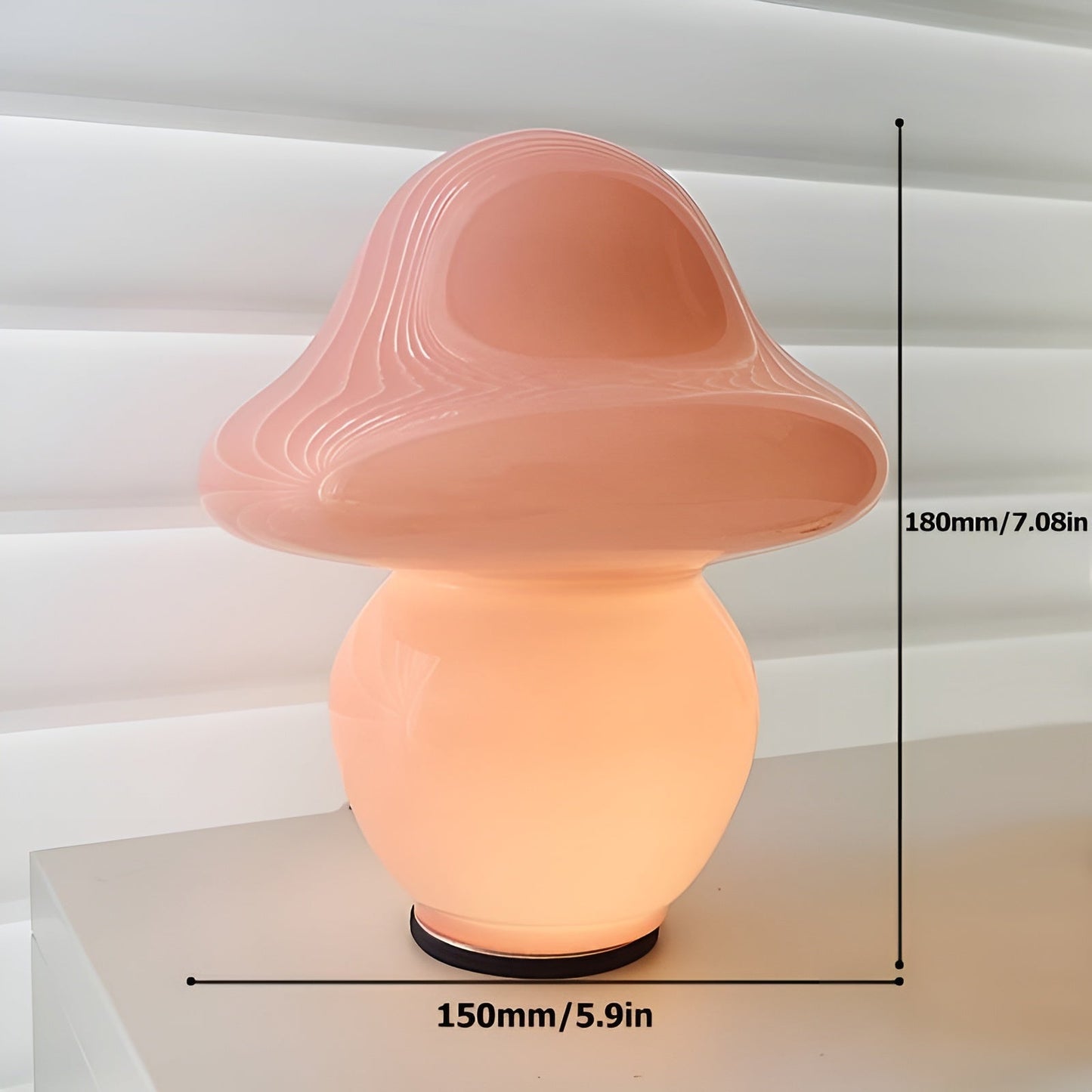 Beautiful Glass Mushroom Table Lamp