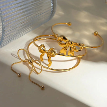 Elegant Women's Bow Cuff Bangle