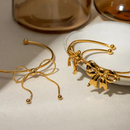 Elegant Women's Bow Cuff Bangle
