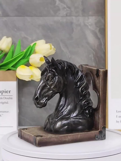 Decorative Horse Bookend in Metal Animal Design