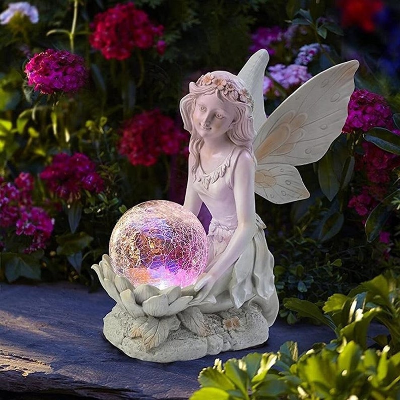 Solar Powered Fairy Garden Ornament Statue