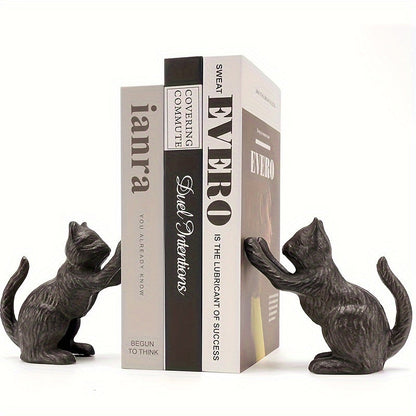 Rustic Cast Iron Bookends with Traditional Style