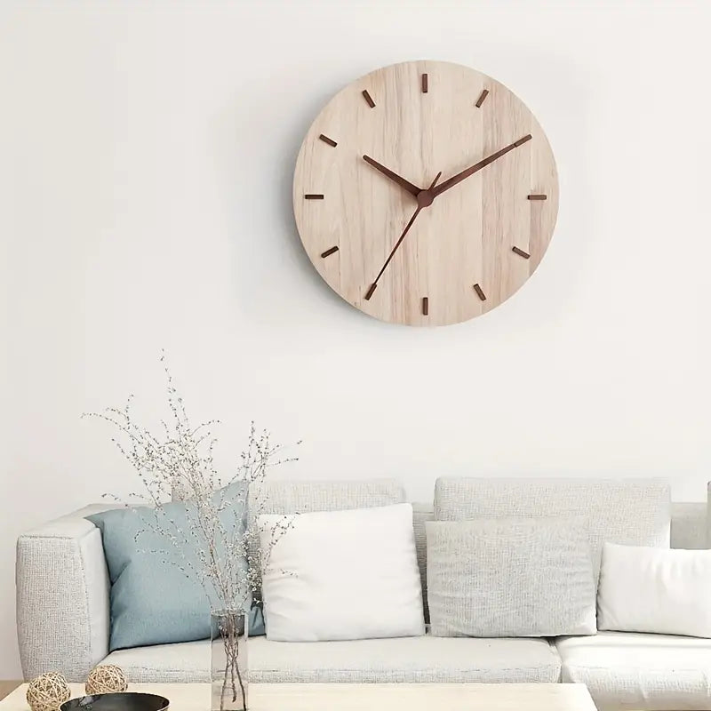 Simple Wooden Wall Clock - Contemporary Classic Style - Fesara
