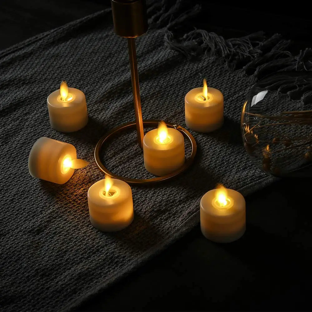 Warm White LED Flicker Candle Set with Remote - Fesara