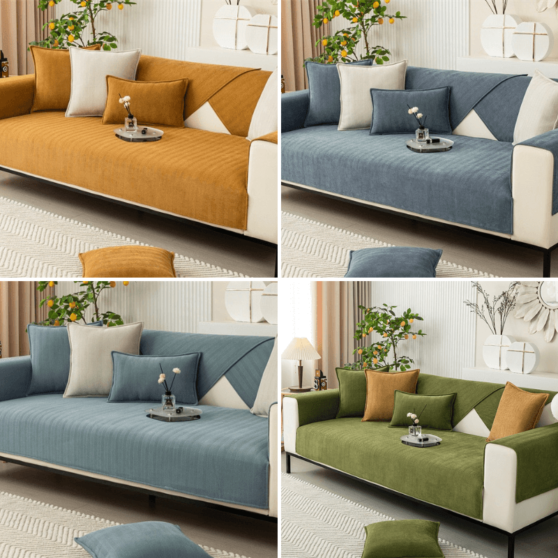 Plush Sofa Protector Slip Resistant Cover Pad