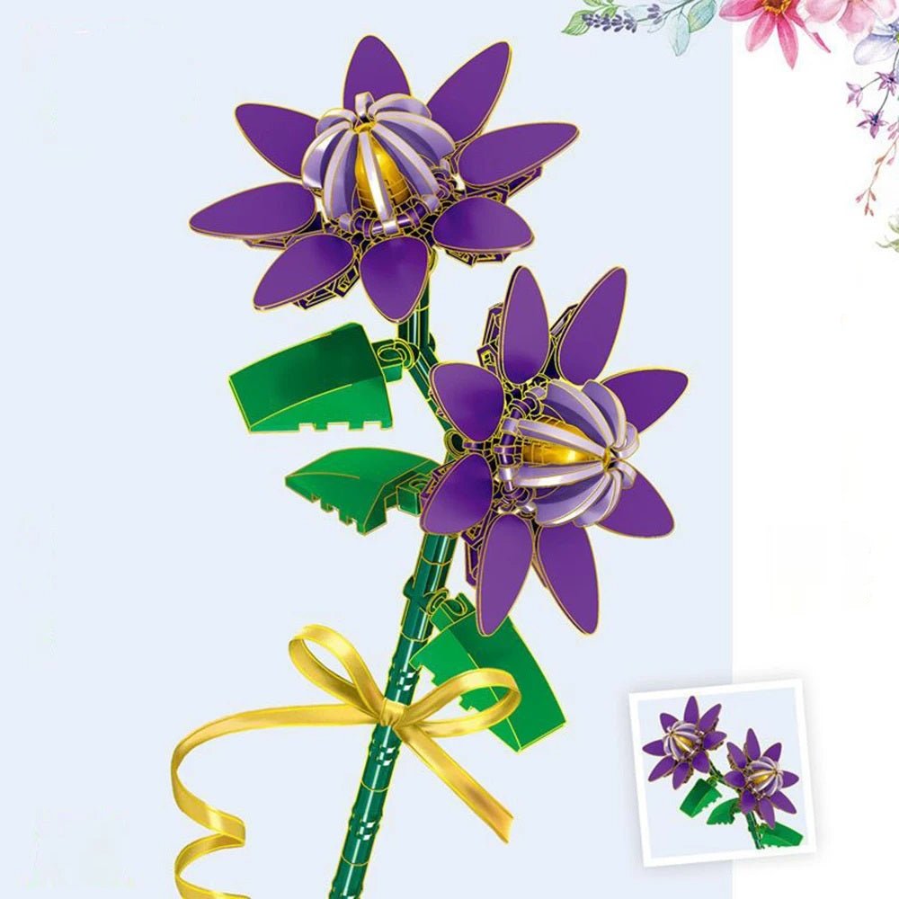 Colorful Flower Building Kit with Snowdrop Figures