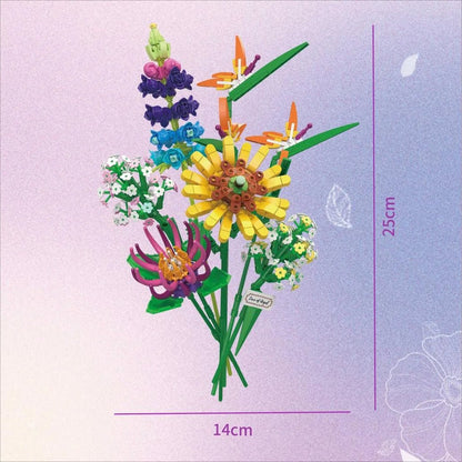 Colorful Flower Building Kit with Snowdrop Figures