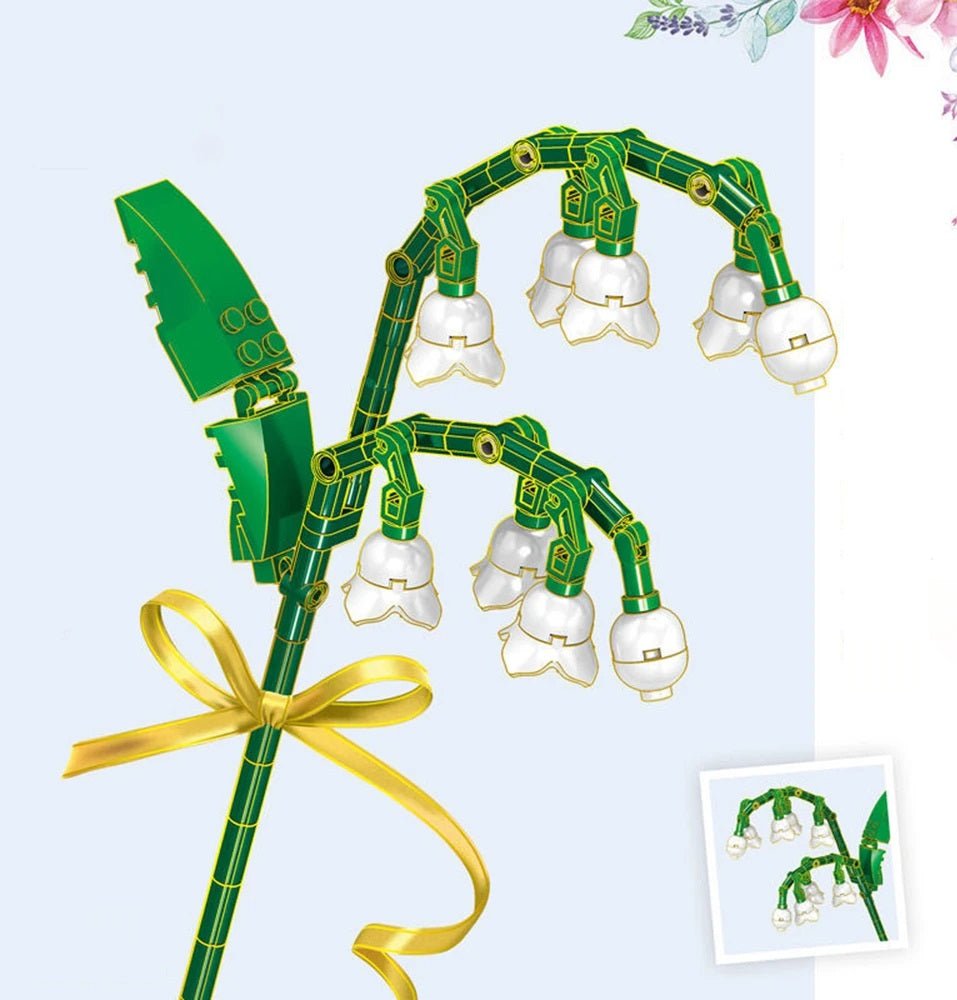 Colorful Flower Building Kit with Snowdrop Figures