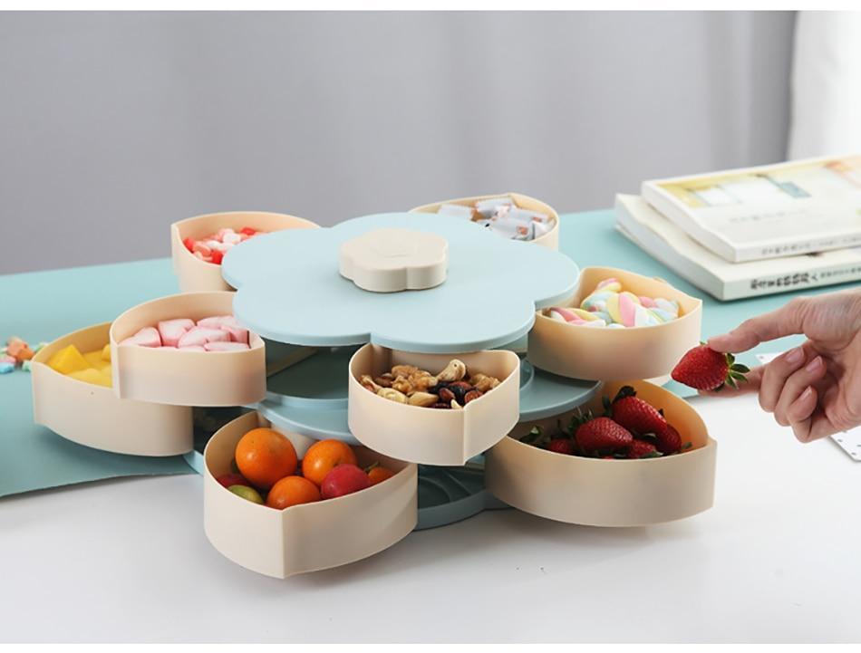 Spinning Floral Desk Organizer Box